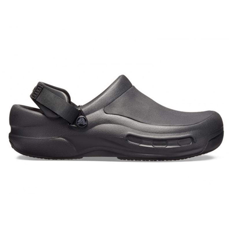 Crocs Bistro Pro Work LiteRide Clog 205669 so profesionalni delovni cokli z zaprtim sprednjim delom, mehkim vložkom LiteRide™ in nedrsečim podplatom Crocs Lock™. Zasnovani so za celodnevno udobje in varnost pri delu v gostinstvu, zdravstvu ter drugih zahtevnih delovnih okoljih.