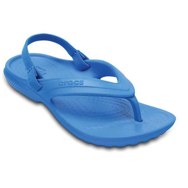 Crocs Classic Flip Kids 202871 otroške japonke iz Croslite™ materiala z mehkim trakom med prsti, lahke, udobne in primerne za plažo, bazen ter poletne aktivnosti.