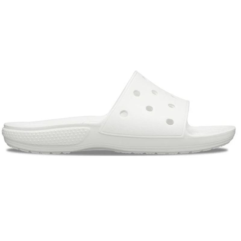 Crocs Classic Slide 206121 unisex natikači v črni barvi z lahkim Croslite™ podplatom za maksimalno udobje in vsakodnevno uporabo.