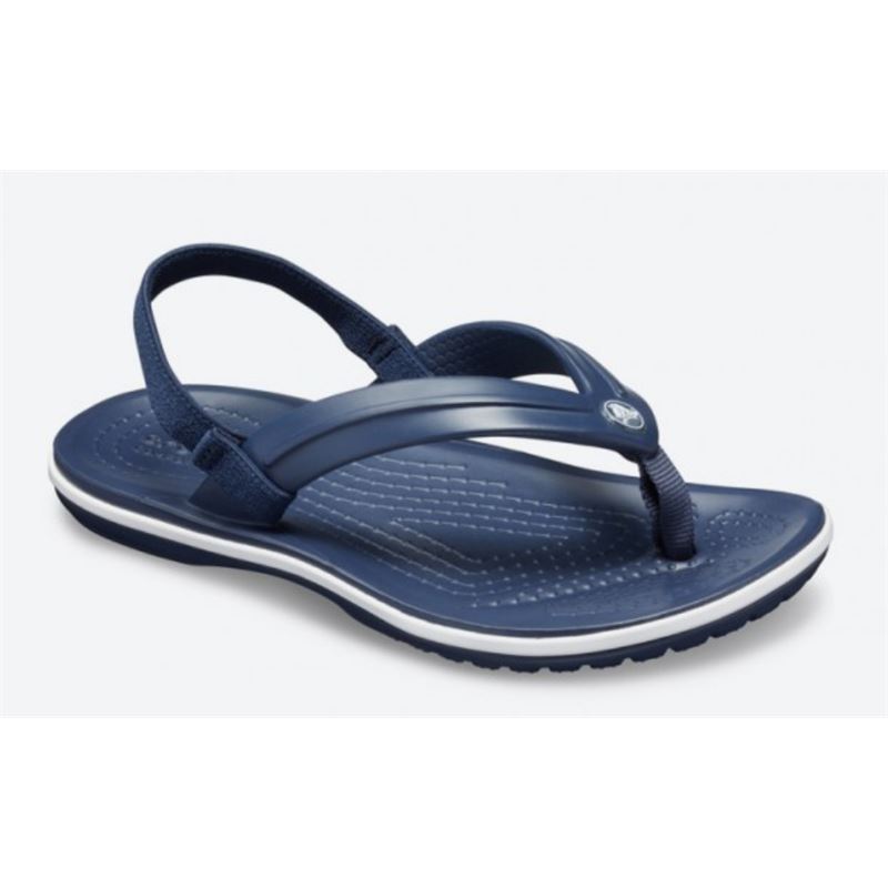 Otroške japonke Crocs Crocband Strap Flip Kids 205777 v športnem poletnem dizajnu z dodatnim petnim paščkom za boljšo stabilnost in udobje pri hoji.