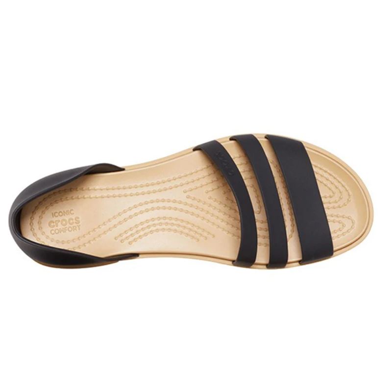 Ženski Crocs Tulum Open Flat W 206109 sandali z elegantnim minimalističnim dizajnom, mehkim Croslite™ podplatom in zračnim odprtim sprednjim delom za poletno udobje.