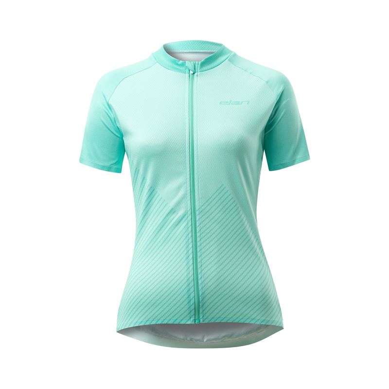 Ženski kolesarski dres ELAN BIKE V1 MINT W izstopa s svežim mint odtenkom in sodobnim športnim dizajnom. Lahek, zračen in raztegljiv material zagotavlja odlično prileganje ter učinkovito odvajanje vlage, kar omogoča udobje tudi med daljšimi vožnjami.