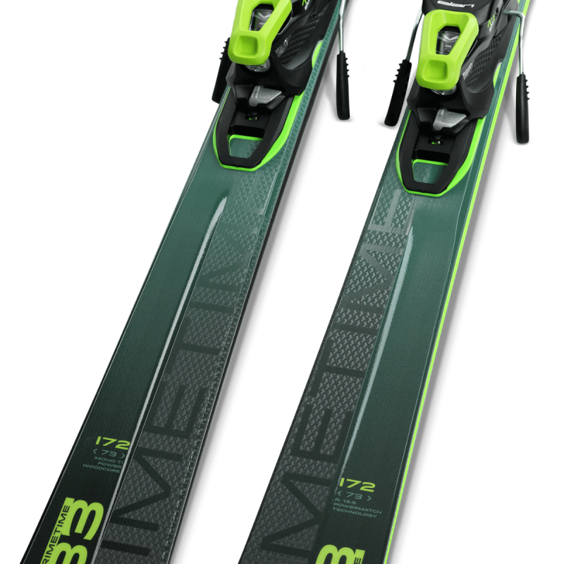 The Primetime 33 skis are designed for all-day enjoyment, combining versatility with exceptional edge responsiveness to create a light yet energetic experience.