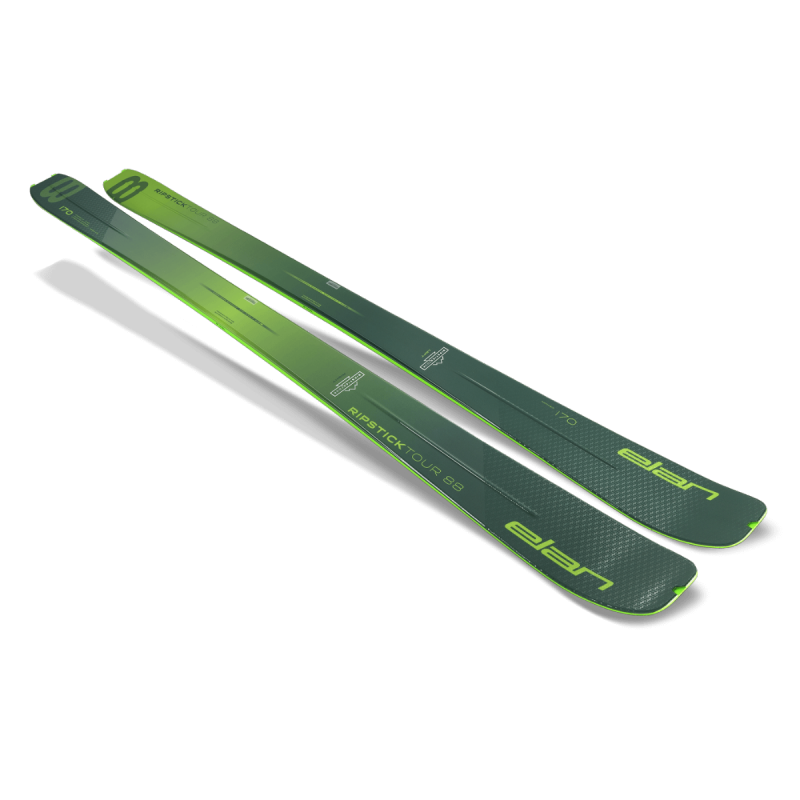 The Elan Ripstick Tour 88 is a lightweight, versatile touring ski designed for excellent performance in both ascents and descents. With a width of 88 mm and a weight of approximately 1250 g, it offers lightness, stability, and playfulness in all snow conditions.