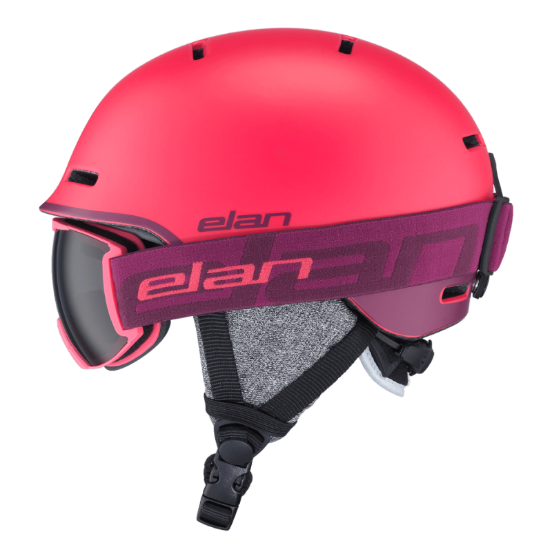 Otroška smučarska čelada in očala Elan Twist Set Pink z lahko in-mold konstrukcijo, antibakterijsko podlogo in sistemom Jr. Fit. Popolna zaščita in udobje za mlade smučarke.