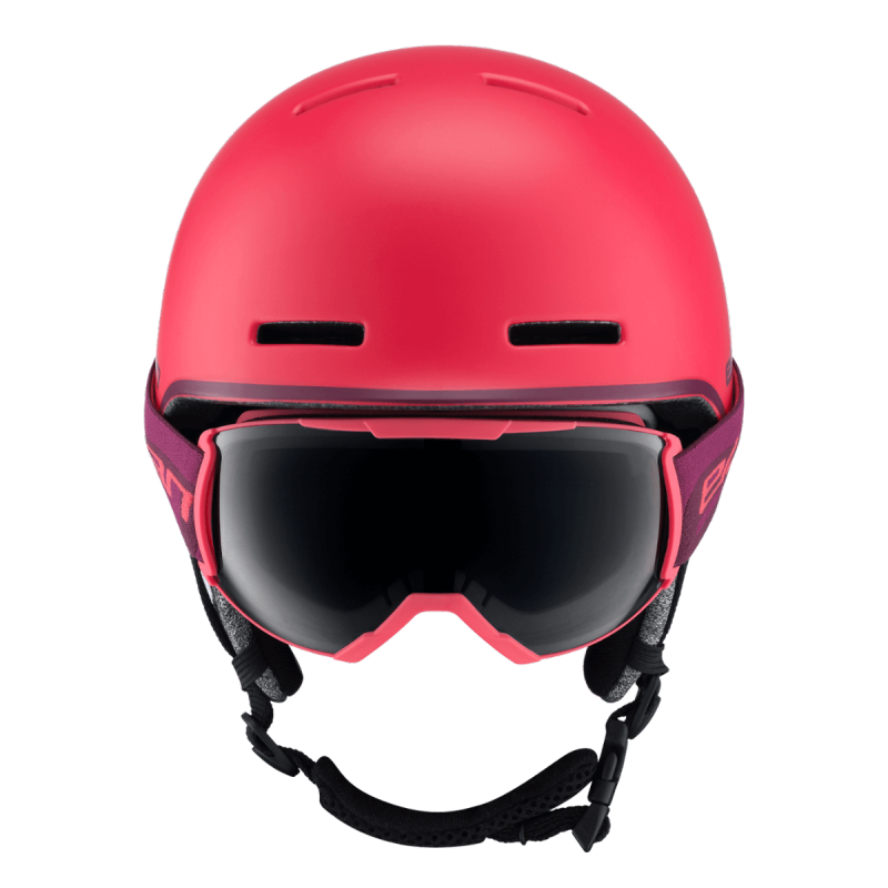 Otroška smučarska čelada in očala Elan Twist Set Pink z lahko in-mold konstrukcijo, antibakterijsko podlogo in sistemom Jr. Fit. Popolna zaščita in udobje za mlade smučarke.