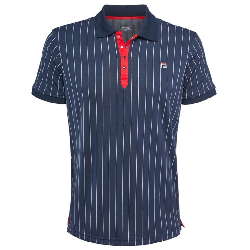 Moška športna polo majica FILA Polo Stripes s klasičnim ovratnikom in črtastim dizajnom. Udobna in zračna majica za tenis, golf, športne aktivnosti ter prosti čas.