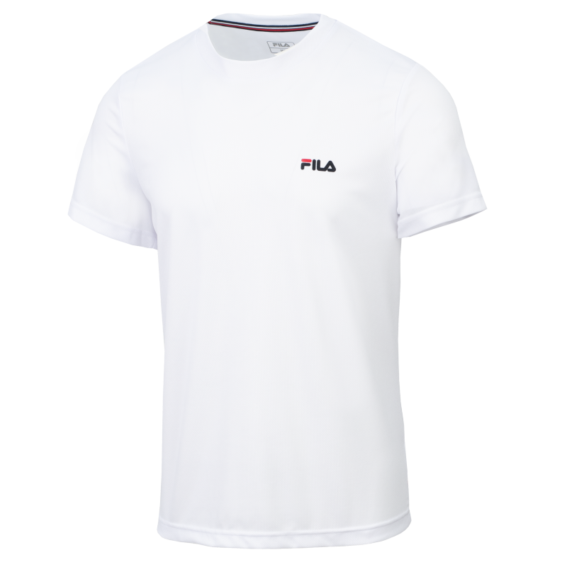 Moška športna majica FILA T-Shirt Logo Small White v beli barvi z minimalističnim FILA logotipom. Lahka in udobna majica za trening, fitnes, tek ter druge športne aktivnosti.