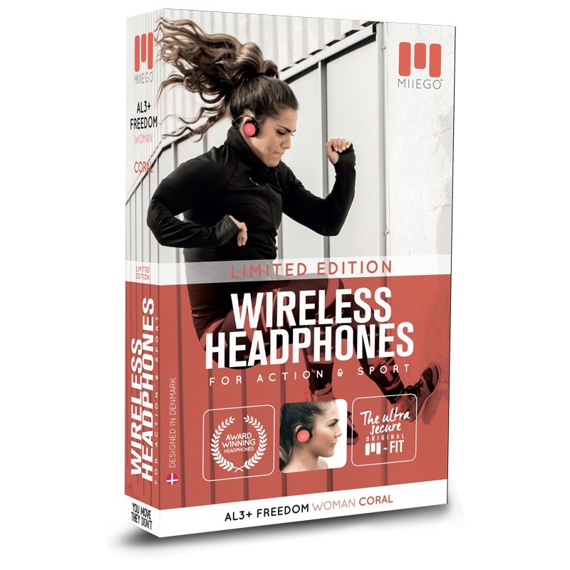 Brezžične slušalke AL3 WOMAN CORAL, so prav posebej obilkovane za športne dejavnosti. So izredno udobne, vedno ostanejo na mestu. Z zelo vzdržljivo baterijo.
