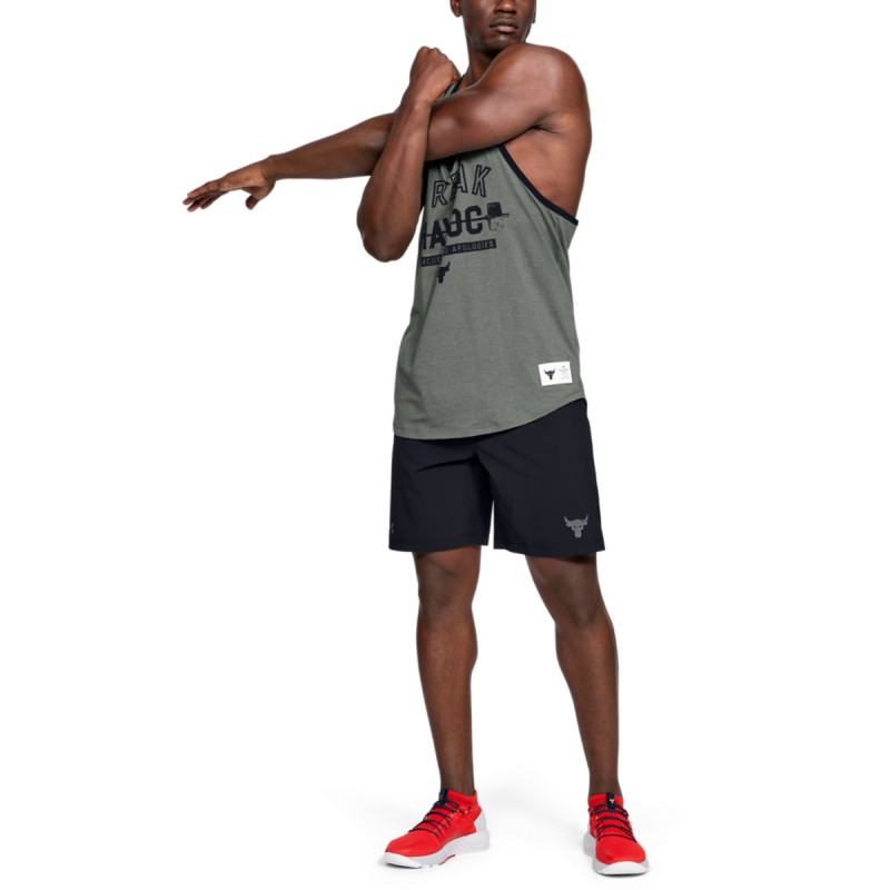 The men's shirt UA Project Rock Tank Wreak Havoc is a sleeveless shirt created for intense workouts and relentless athletes. Breathable, lightweight material and a loose fit ensure comfort and freedom of movement.