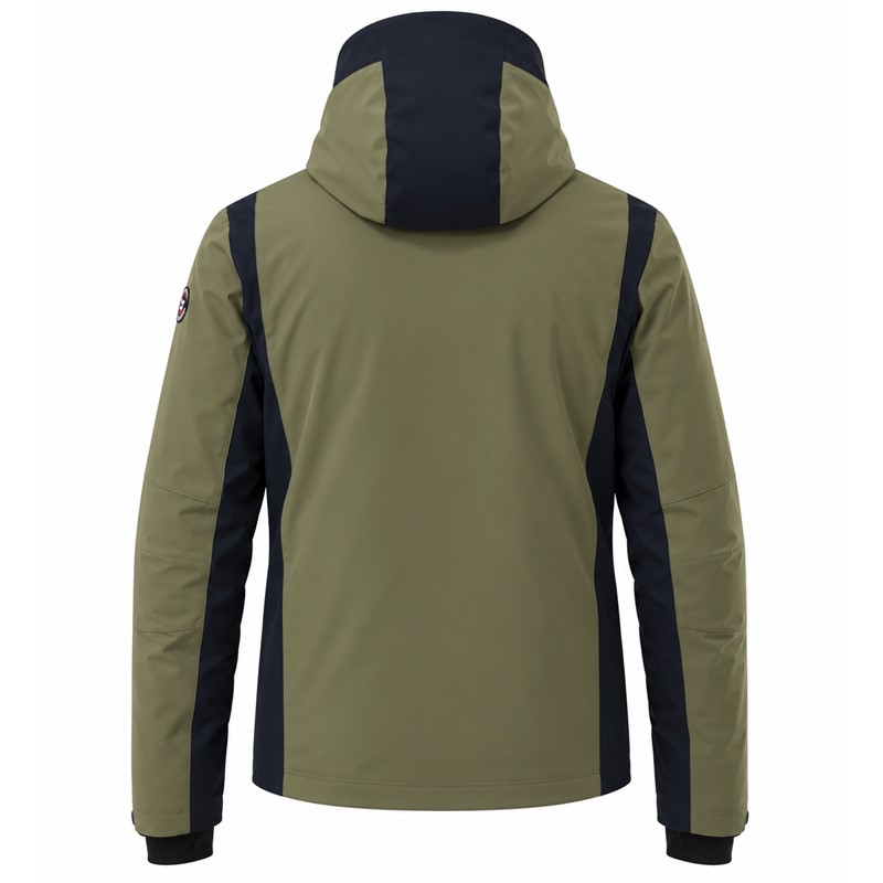 Moška smučarska jakna DUVILLARD CORIAN CYPRES z vodoodporno in zračno membrano 20K/20K, izolacijo PrimaLoft® Black Eco iz recikliranega poliestra, raztegljivim materialom 4-Way Stretch, popolnoma zatesnjenimi šivi, ojačanimi rameni in komolci, odstranljivo kapuco, prezračevanjem pod pazduhami ter odstranljivim snežnim krilom. Elegantna zelena barva CYPRES zagotavlja sodoben smučarski videz.