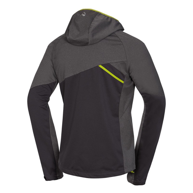 Universal. Quickly ventilates accumulated heat that would otherwise concentrate inside. The softshell jacket with high-tech design will also allow you to travel south.