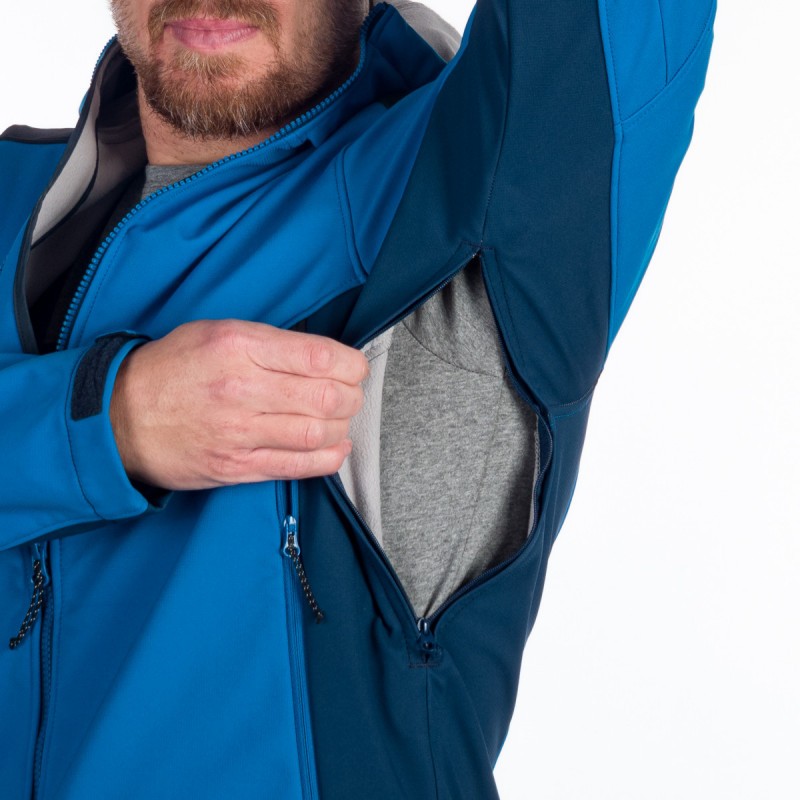 Moška softshell jakna NORTHFINDER MORRIS je outdoor jakna za vse avanture na prostem. Ta jakna je narejena iz visoko zmogljivega 3-slojnega softshell-a s parametri 10.000 mm H₂O / 10.000 g/m²/24h, ki zagotavlja popolno zaščito pred vremenskimi vplivi.