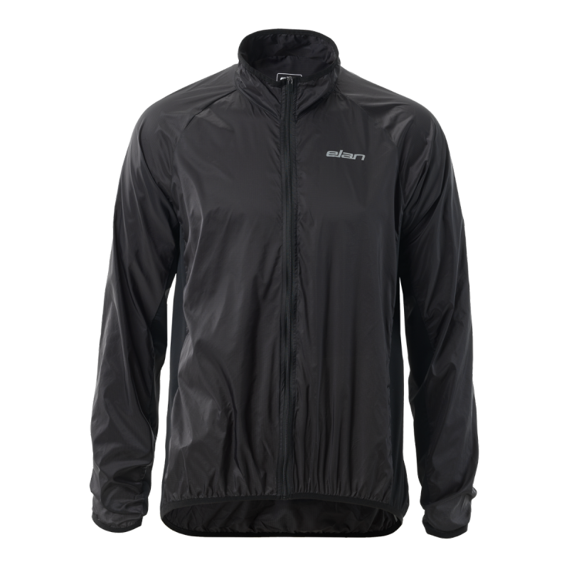 Moška kolesarska jakna Elan vas bo obvarovala pred vetrom in mokroto na vseh kolesarskih pustolovščinah. Njena lahka, vodoodbojna zasnova zasede zelo malo prostora, univerzalna črna barva pa se odlično ujema s katero koli barvo majice