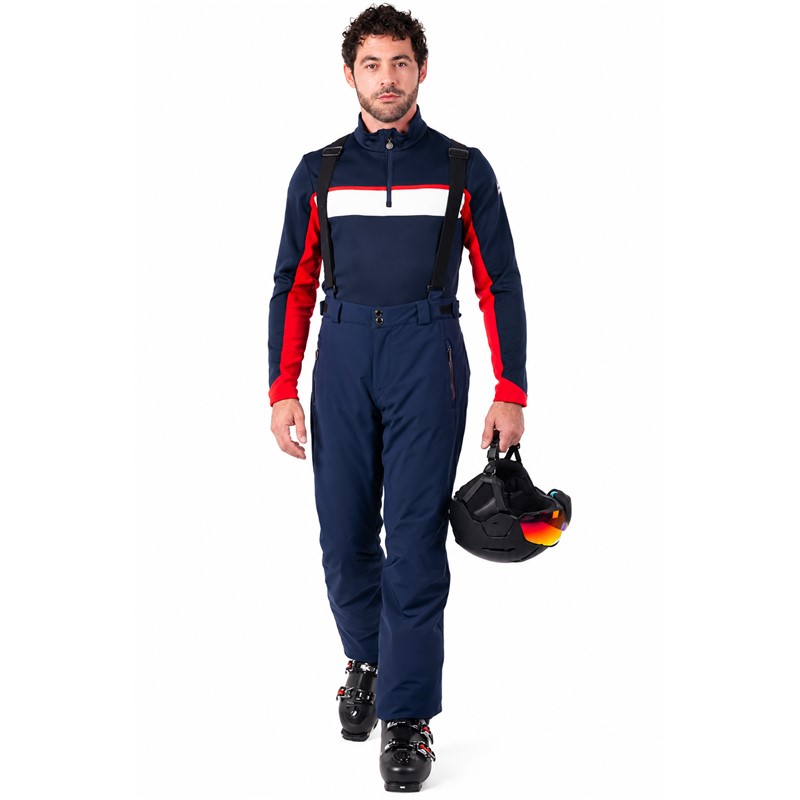 Moške smučarske hlače DUVILLARD ARTHUR MIDNIGHT z vodoodporno in zračno membrano 20K/20K, izolacijo PrimaLoft® Black Eco iz recikliranega poliestra, raztegljivim materialom 4-Way Stretch, prezračevalnimi zadrgami, nastavljivim pasom, odstranljivimi naramnicami in snežnimi gamašami. Elegantna temno modra barva MIDNIGHT zagotavlja sodoben športni videz.