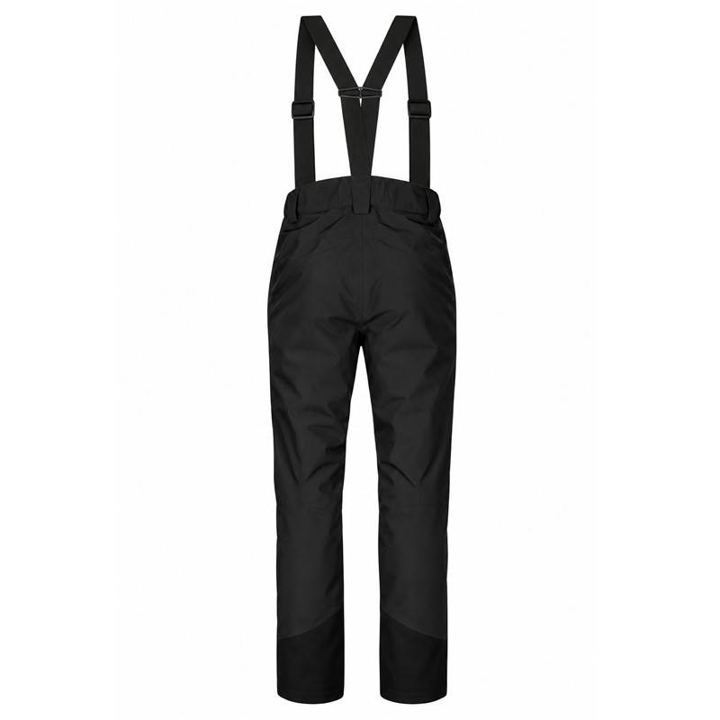 Moške smučarske hlače HALTI Carvey II DX Black v klasični črni barvi P99 Black. Tehnični material DrymaxX LN 4-Way Stretch zagotavlja vodni stolpec 15.000 mm in zračnost 15.000 g/m²/24 h, izolacija Microtherm Dynamic 40 g pa prijetno toplotno zaščito. Hlače imajo snemljive naramnice, nastavljiv pas, popolnoma lepljene šive, notranje snežne gamaše, ojačitve Stretch Cordura in praktične žepe z zadrgo.