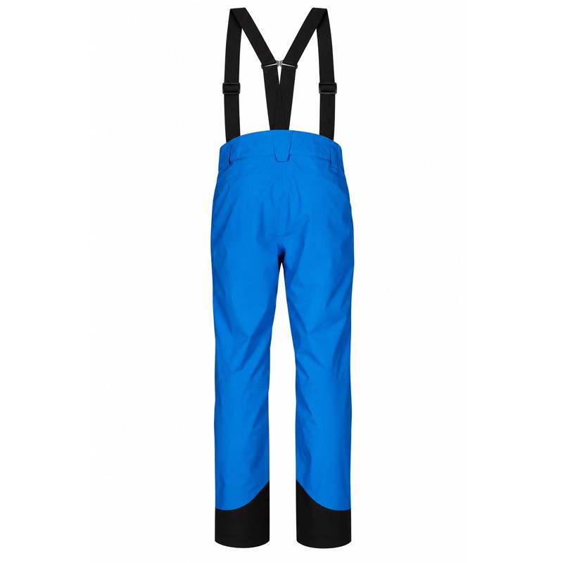 Moške nepremočljive smučarske hlače HALTI Carvey II DX Electric Blue Lemonade v intenzivno modri barvi. Vodni stolpec 15.000 mm, zračnost 15.000 g/m²/24 h, izolacija Microtherm Dynamic 40 g in raztegljiv material DrymaxX zagotavljajo učinkovito zaščito in udobje med smučanjem. Snemljive naramnice, notranje snežne gamaše, ojačani spodnji deli hlačnic ter praktični žepi z zadrgo dopolnjujejo funkcionalno zasnovo.