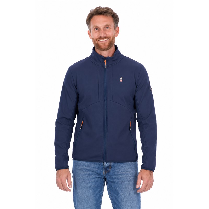 Moški midlayer AULP ELBIN NAVY v elegantni temno modri barvi združuje dvoslojno raztegljivo tkanino Double-Faced Stretch, udobno prileganje, svobodo gibanja, celotno sprednjo zadrgo in dva praktična žepa z zadrgo. Funkcionalna moška flis jopica je primerna kot srednji sloj za smučanje, pohodništvo in druge športne aktivnosti na prostem.