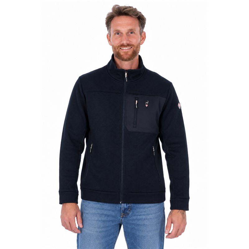 Moški midlayer AULP ENEKO BLACK v elegantni črni barvi združuje reliefno strukturirano žakardno pletenino Jacquard Knit, raztegljivo tkanino Bonded Knit Stretch, flisasto notranjost in elastične stranske panele. Funkcionalna moška flis jopica s celotno zadrgo in tremi praktičnimi žepi je primerna kot srednji sloj za smučanje, pohodništvo in druge športne aktivnosti.