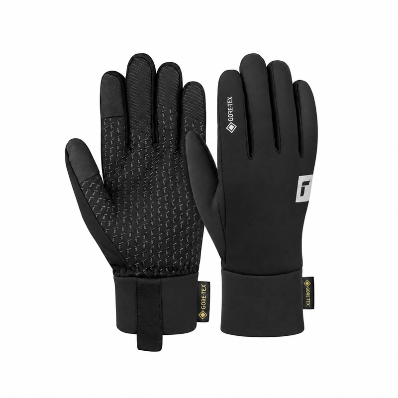 Multifunkcijske rokavice REUSCH COMMUTER GORE-TEX TOUCH-TEC™ v barvi BLACK/SILVER z nepremočljivo in zračno membrano GORE-TEX®, izolacijo TecFill™, zunanjo tkanino Softshell, notranjo podlogo MicroActive, tehnologijo TOUCH-TEC™ za uporabo zaslonov na dotik in odsevnimi elementi. Primerne za pohodništvo, kolesarjenje, sprehode in vsakodnevno uporabo v hladnem ter mokrem vremenu.