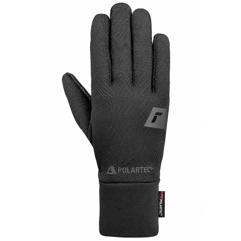 Multifunkcijske rokavice REUSCH POWER STRETCH® TOUCH-TEC™ v črni barvi BLACK iz raztegljivega in zračnega materiala Polartec® Power Stretch® s tehnologijo TOUCH-TEC™ za upravljanje zaslonov na dotik, silikonizirano dlanjo za izboljšan oprijem, oprijeto zapestno manšeto Tight Cuff in praktično zanko Pull 