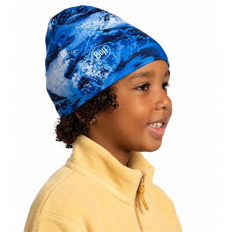 Originalna otroška kapa BUFF® Polar EcoStretch Beanie Xtrimo Washed Blue v privlačnih modrih odtenkih. Obojestranska konstrukcija, mehka flisasta podloga, visoka toplotna izolacija in reciklirani materiali. Primerna za smučanje, sankanje, igro na snegu, pohodništvo, zimske sprehode in vsakodnevno uporabo.