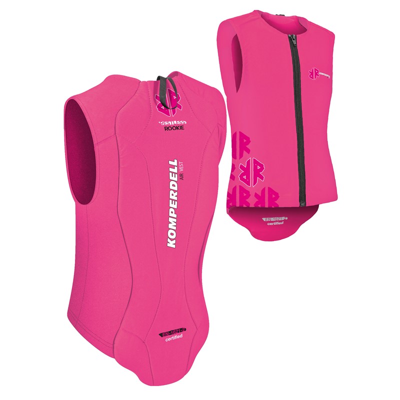 Light children's protective vest KOMPERDELL Air Vest Pink with adjustable double-density foam and multi-layer back protector Cross 6.0.