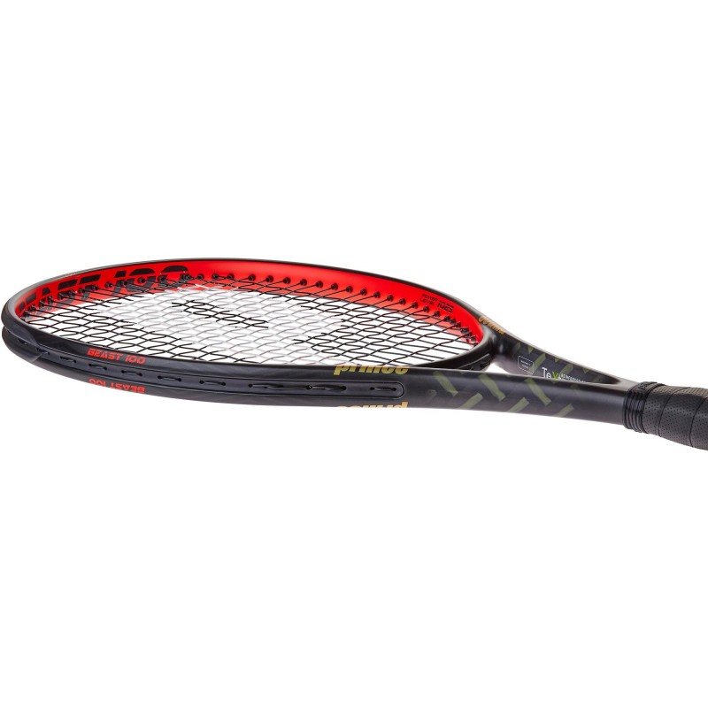 Due to its lighter weight of 280 g, this Beast 100 is suitable for beginners or intermediate players looking for a strong racket that offers enough spin potential to maintain powerful shots in the game.