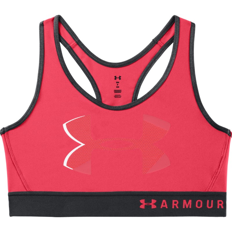 UA ARMOUR MID KEYHOLE BIG LOGO Women's Sports Bra