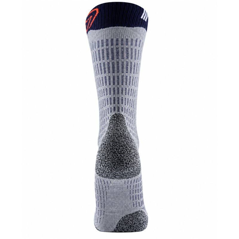 Tople unisex smučarske nogavice SIDAS Merino White Blue s 44 % merino volne, anatomsko konstrukcijo ter zaščito goleni, pete in prstov.