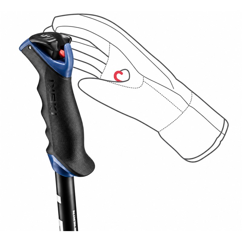 Stabilne aluminijaste smučarske palice LEKI Voltec TR z 18-milimetrsko cevjo, ergonomskim ročajem Trigger S Neo in nastavljivim trakom Trigger Vario.