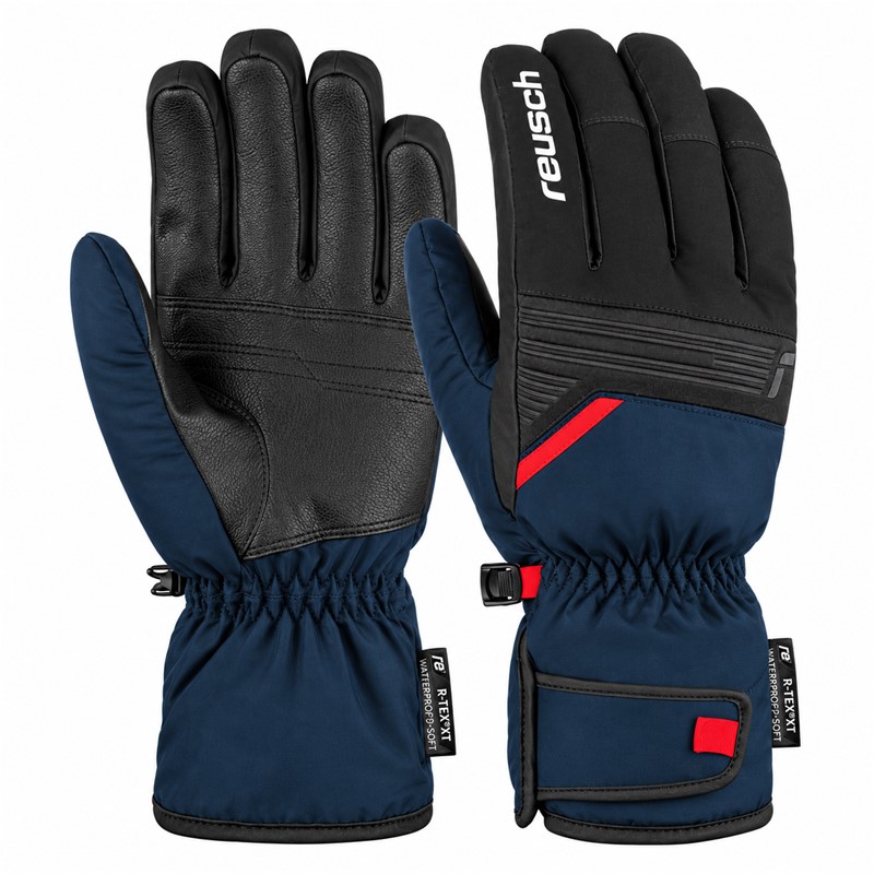 Smučarske rokavice REUSCH BRADLEY R-TEX® XT v barvni kombinaciji DRESS BLUE / FIRE RED. Nepremočljiva membrana R-TEX® XT, izolacija TecFill™, prožen Softshell Premium, dlan Quantum PU in podloga MicroActive zagotavljajo toploto, udobje in zanesljivo zaščito med smučanjem.