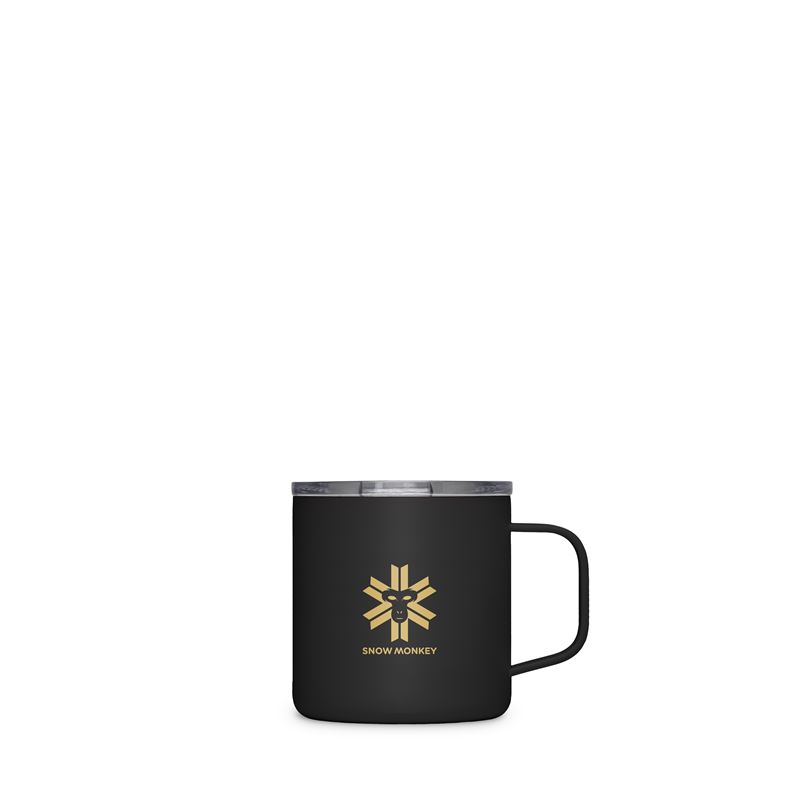 Termo lonček SNOWMONKEY Booster 0,3 l črn – vakuumska izolacija za tople in hladne napitke.