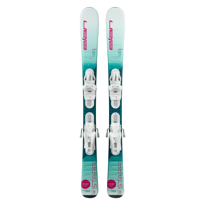 The Starr ski is equipped with the most innovative technology for young skiers. Elan's patented U-Flex solution allows children to fully bend the skis, enabling them to master more challenging skiing techniques much faster.