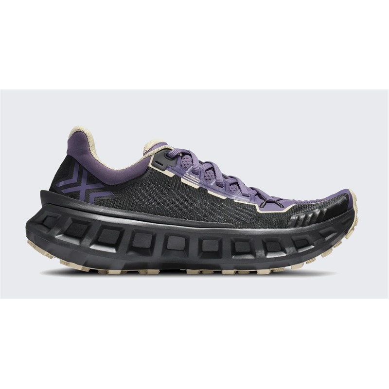 Vijolično-črne unisex trail superge X-BIONIC TERRASKIN X03 Deep Purple X Black Sand z Vibram MegaGrip podplatom