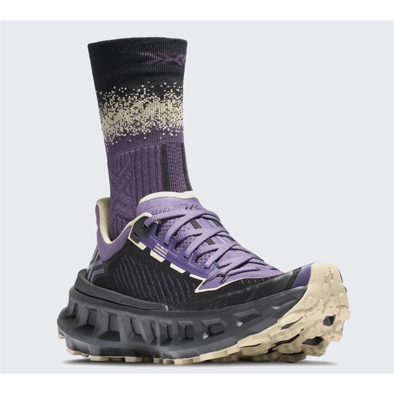 Vijolično-črne unisex trail superge X-BIONIC TERRASKIN X03 Deep Purple X Black Sand z Vibram MegaGrip podplatom