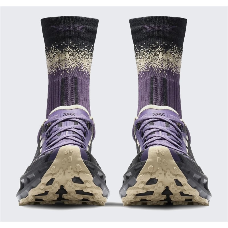 Vijolično-črne unisex trail superge X-BIONIC TERRASKIN X03 Deep Purple X Black Sand z Vibram MegaGrip podplatom