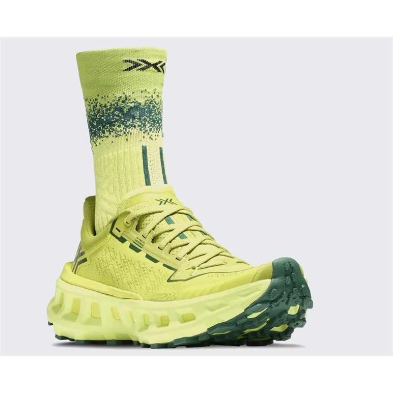 Zeleno-rumene unisex trail superge X-BIONIC TERRASKIN X03 Electric Energy Dark Green z Vibram MegaGrip podplatom