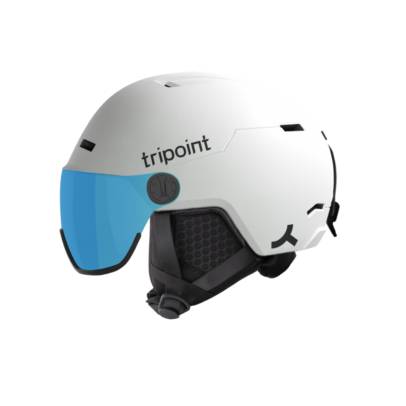 Smučarska čelada TRIPOINT 201 Trdkova z vizirjem, MIPS zaščito in UV400 filtrom. Lahka in udobna čelada, idealna tudi za očala. Varnost EN1077 – AS Sport Outlet.