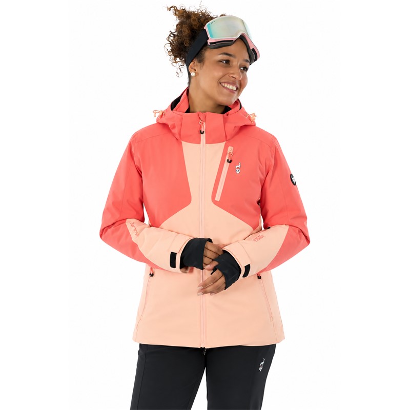 Ženska smučarska jakna AULP ELFFY HIBISCUS v izraziti rdečkasto-rožnati barvi, z nepremočljivo in zračno membrano 15K/15K, raztegljivim materialom Mechanical Stretch, prezračevalnimi zadrgami pod pazduhami, snemljivo kapuco, notranjimi manšetami iz lycre, snežno zaščito v pasu, vodotesnimi zadrgami in žepom za smučarsko vozovnico na rokavu. Primerna za alpsko smučanje in različne zimske aktivnosti.