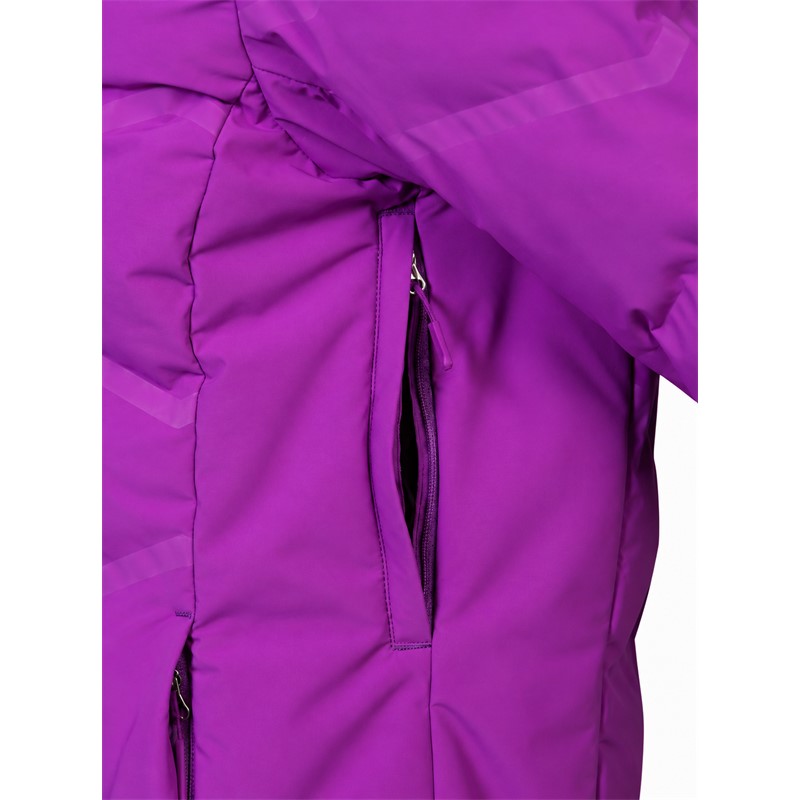 Ženska nepremočljiva smučarska jakna HALTI Nordic Arcty II Vivid Purple v izrazito vijolični barvi. Vodni stolpec 15.000 mm, zračnost 15.000 g/m²/24 h, izolacija Microtherm Arcty in napredna konstrukcija X-Welded zagotavljajo toplotno udobje ter zaščito pred zimskimi vremenskimi vplivi. Jakna ima nastavljivo kapuco, prezračevalne zadrge, notranjo snežno zaščito, elastične manšete in praktične žepe.