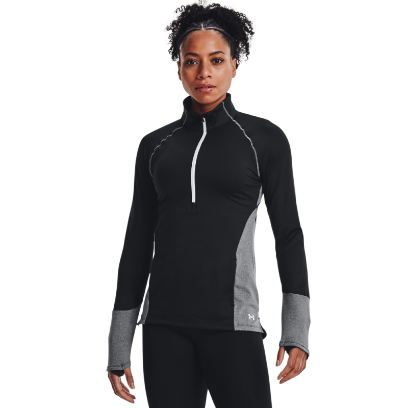 Ženska športna majica UA ColdGear 1/2 ZIP, pod blagovno znamko Under Armour, je zasnovana tako, da zagotavlja udobje, toploto in funkcionalnost med športnimi aktivnostmi v hladnejših pogojih