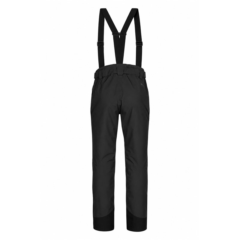 Women’s HALTI Carvey II DX Black ski pants in stylish black P99 Black. Technical DrymaxX LN 4-Way Stretch material provides a water column of 15,000 mm and breathability 15,000 g/m²/24 h, Microtherm Dynamic insulation 40 g provides effective thermal protection. The pants have detachable suspenders, adjustable waist, fully taped seams, internal snow gaiters, Stretch Cordura reinforcements, and thigh pocket with water-repellent zipper.