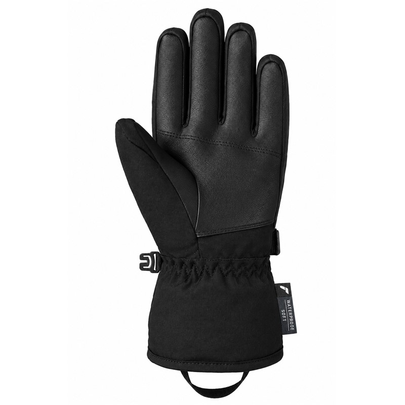 Women's ski gloves REUSCH ALENA R-TEX® XT in BLACK / SILVER colorway. R-TEX® XT waterproof membrane, top-level PrimaLoft® Gold insulation, soft SoftPlush and MicroActive linings and TOUCH-TEC technology provide exceptional warmth, comfort and practical use while skiing.