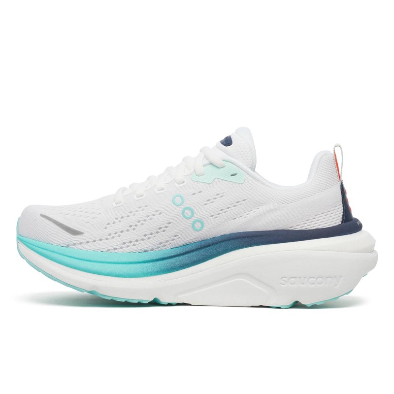 Maksimalno blažene ženske tekaške superge Saucony Hurricane 25 s peno PWRRUN PB, podporo CenterPath in trpežnim podplatom XT-900.