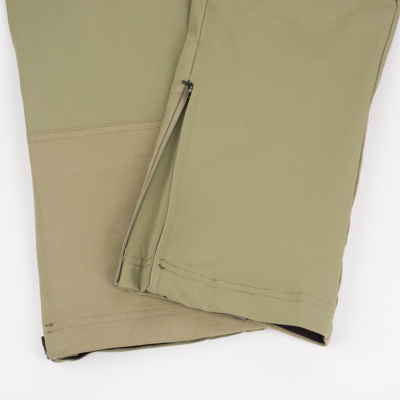 Lightweight technical material provides quality protection, durability, and optimal body temperature during outdoor activities. The comfortable cut of the pants ensures freedom of movement, such as a slim fit and zippered extensions at the bottom.