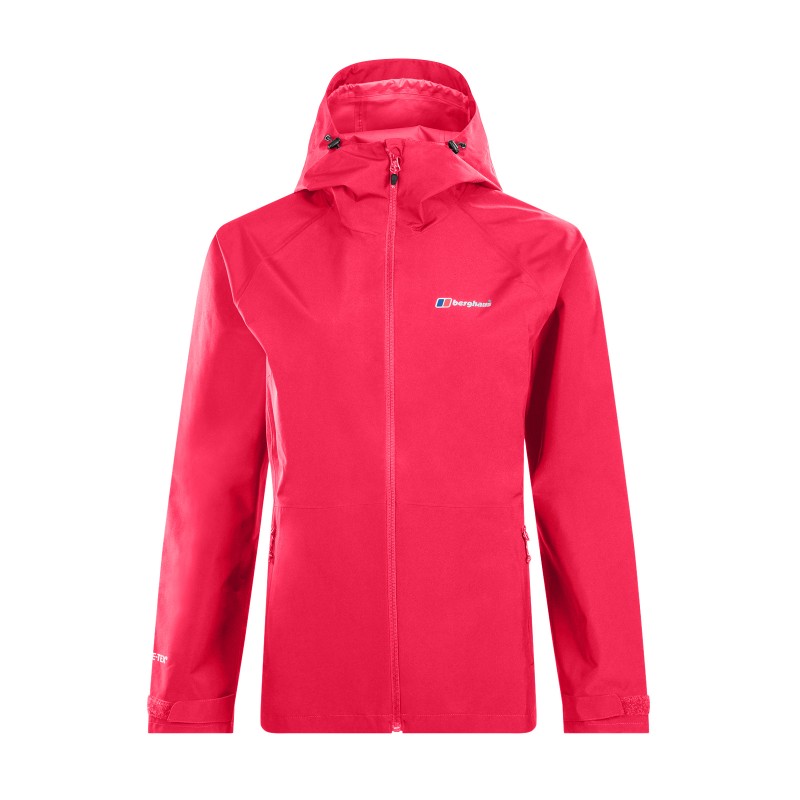 Ženska pohodna jakna Berghaus, opremljena s tehnologijo tkanin GORE-TEX®, zagotavlja lahko, a popolnoma vodoodporno zaščito. Tehnologija Paclite® omogoča, da se jakna zloži v izjemno majhno velikost.