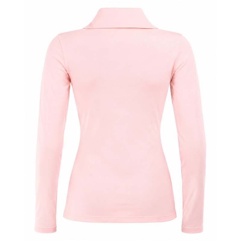 Ženski smučarski puli REUSCH PURE POWDER PINK v elegantni pudrasto rožnati barvi. Mehak material iz 95 % bombaža in 5 % elastana, udoben višji ovratnik in praktična sprednja zadrga zagotavljajo prijetno toploto, svobodo gibanja in vsestransko uporabnost pri smučanju ter v prostem času.