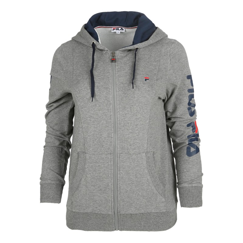 Women's jacket FILA RAHEL with a hood is an excellent choice for sports and leisure activities. Made from high-quality material that contains 80% cotton and 20% polyester, it ensures comfort, breathability, and softness.