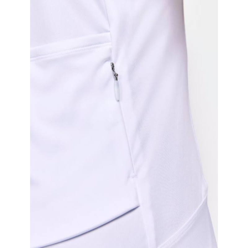 The CRAFT CORE ESSENCE JERSEY women's cycling shirt is a soft and stretchy cycling shirt that offers good moisture transport and comfort. Four pockets on the back, silicone prints for optimal fit. Made from 100% recycled materials.